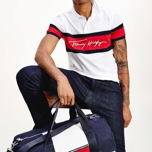 Tommy Hilfiger white slim fit polo - size small